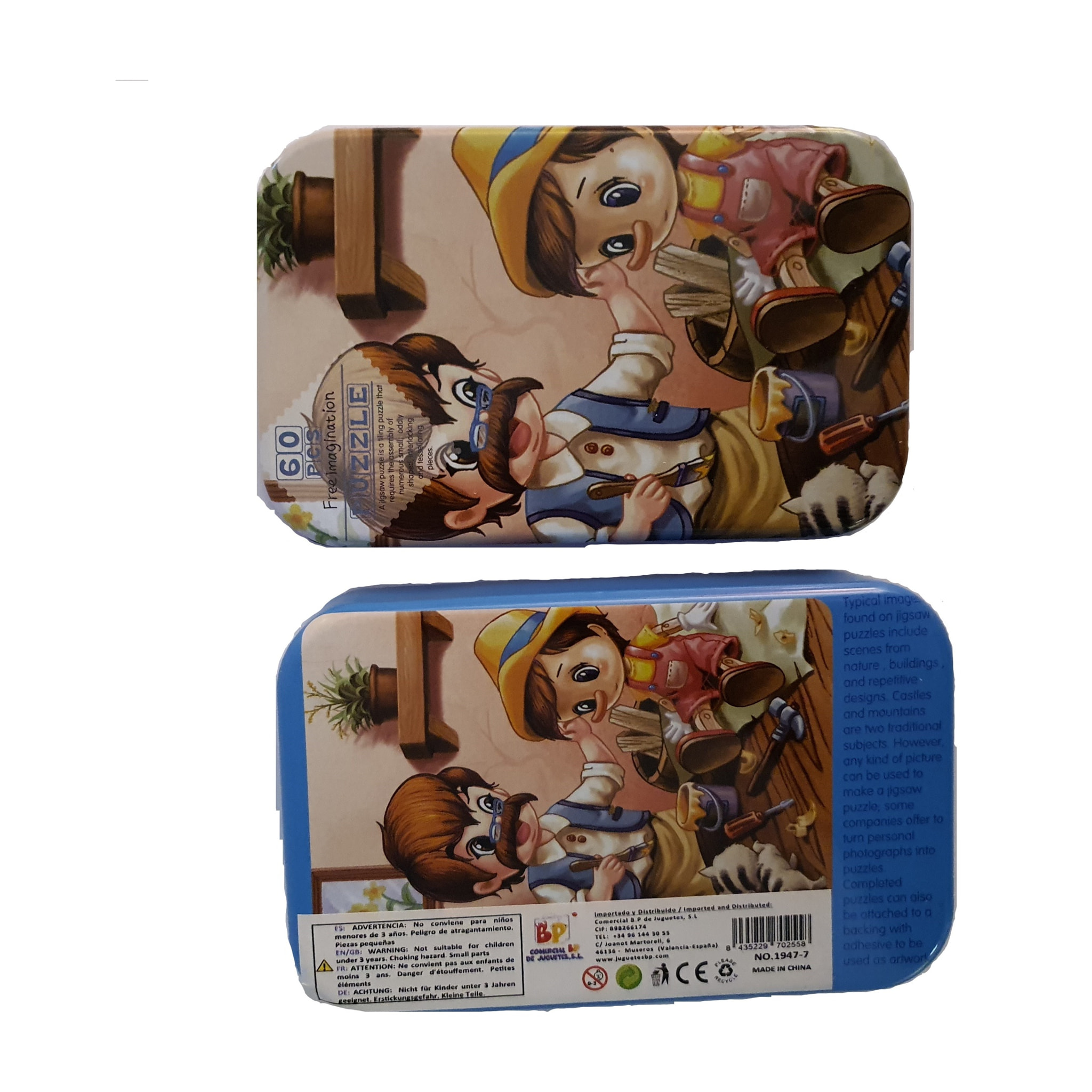 PUZLE DE CUENTOS: PINOCHO - 60 pcs (CAJA METÁLICA)