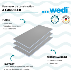 Lot de 3 panneaux de construction WEDI 250 x 60 x 2 cm