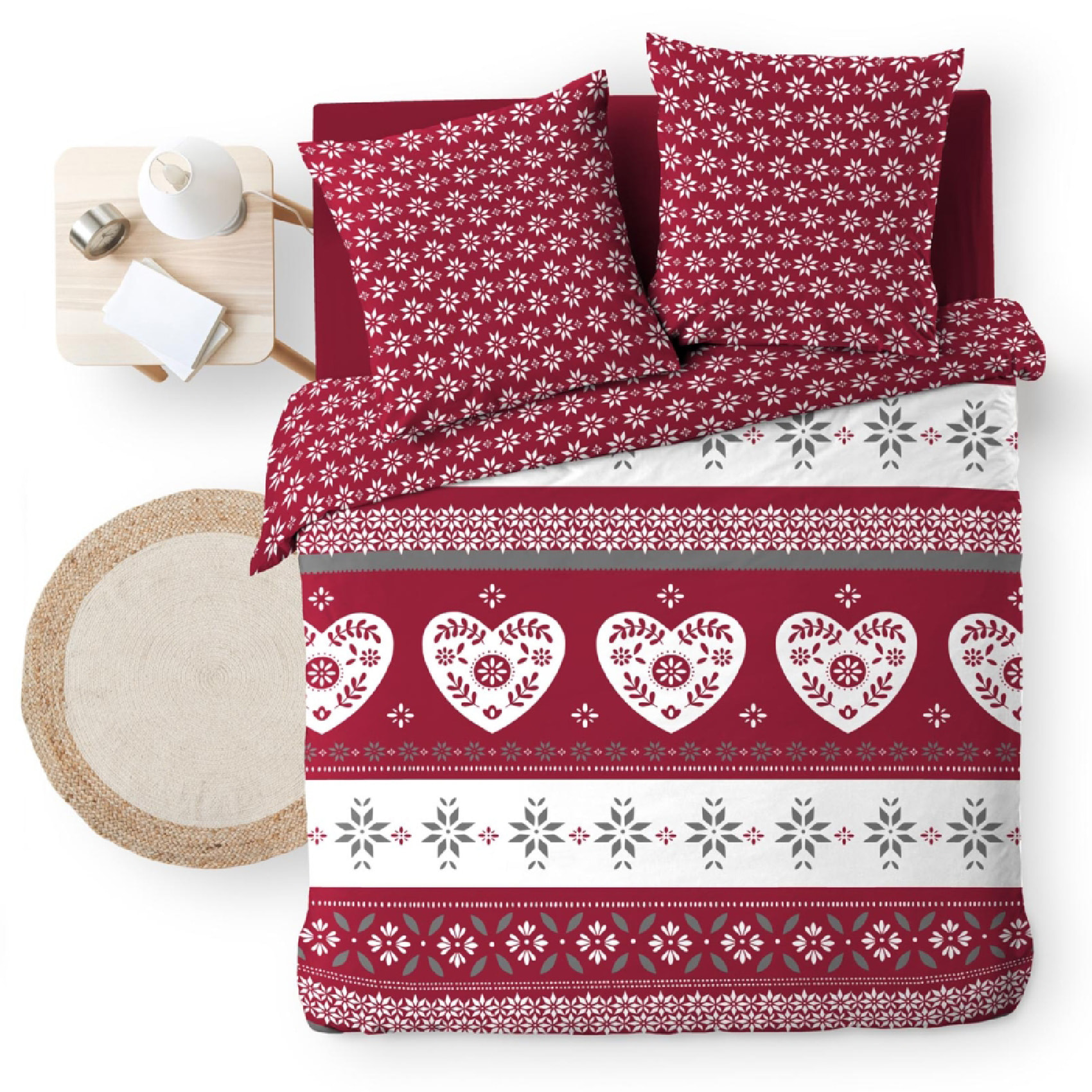 Parure de lit 3 Pièces Alpage - Rouge