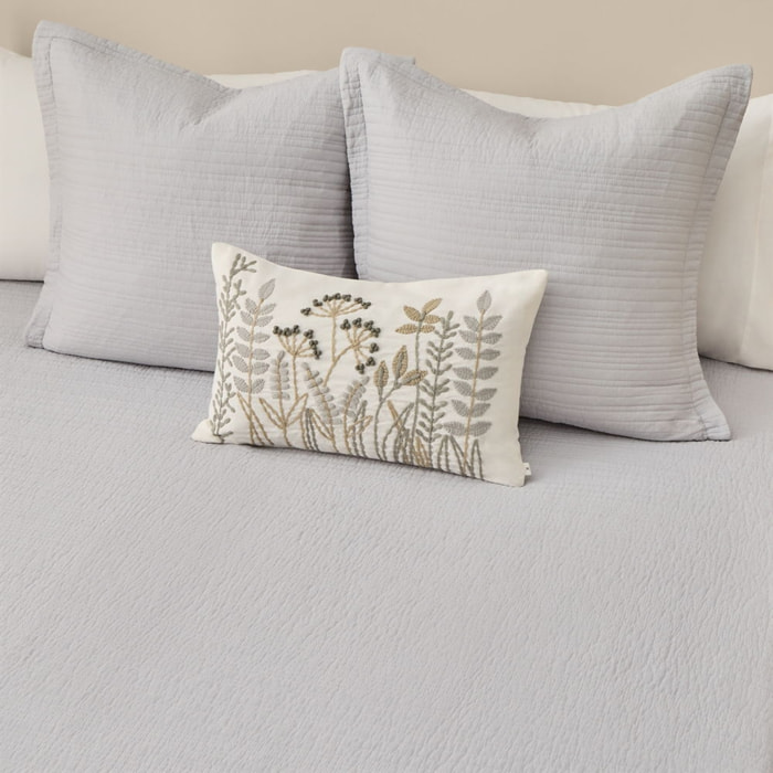 Colcha de algodón acolchada rayas Rima color marfil crudo 100% Algodón