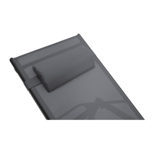 Transats inclinables Faro 5 positions noirs - lot de 2