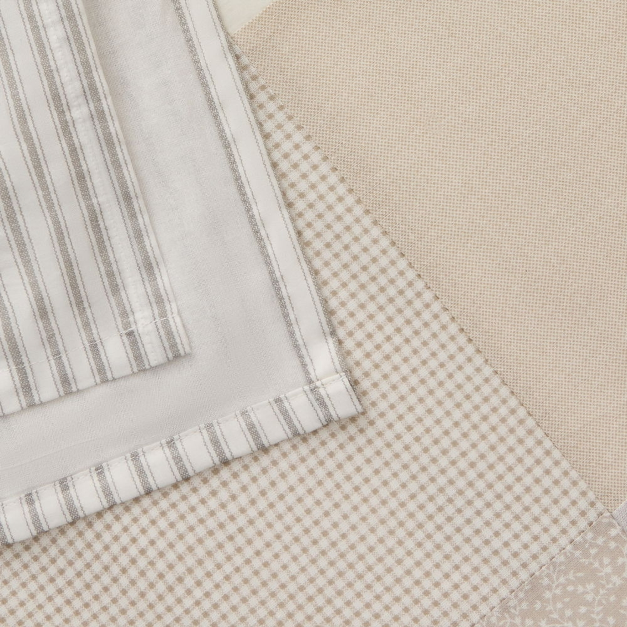 Funda nórdica de algodón 180 hilos patchwork Gropat color gris piedra 100% Algodón