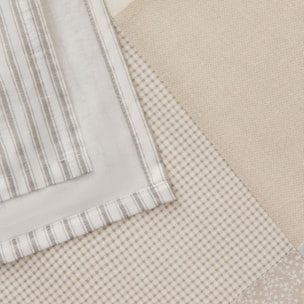 Funda nórdica de algodón 180 hilos patchwork Gropat color gris piedra 100% Algodón