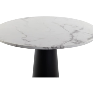 Mesa Comedor Acero Inoxidable Y Mármol Brampton 80x80x75 Cm