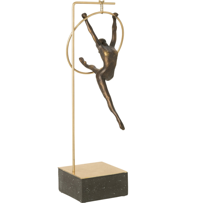 J-Line décoration Gymnaste Cerceau Beta - polyrésine - noir/or
