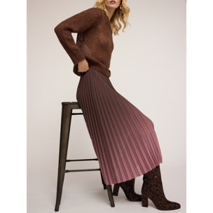 Motivi - Falda plisada midi degradada - Marrón