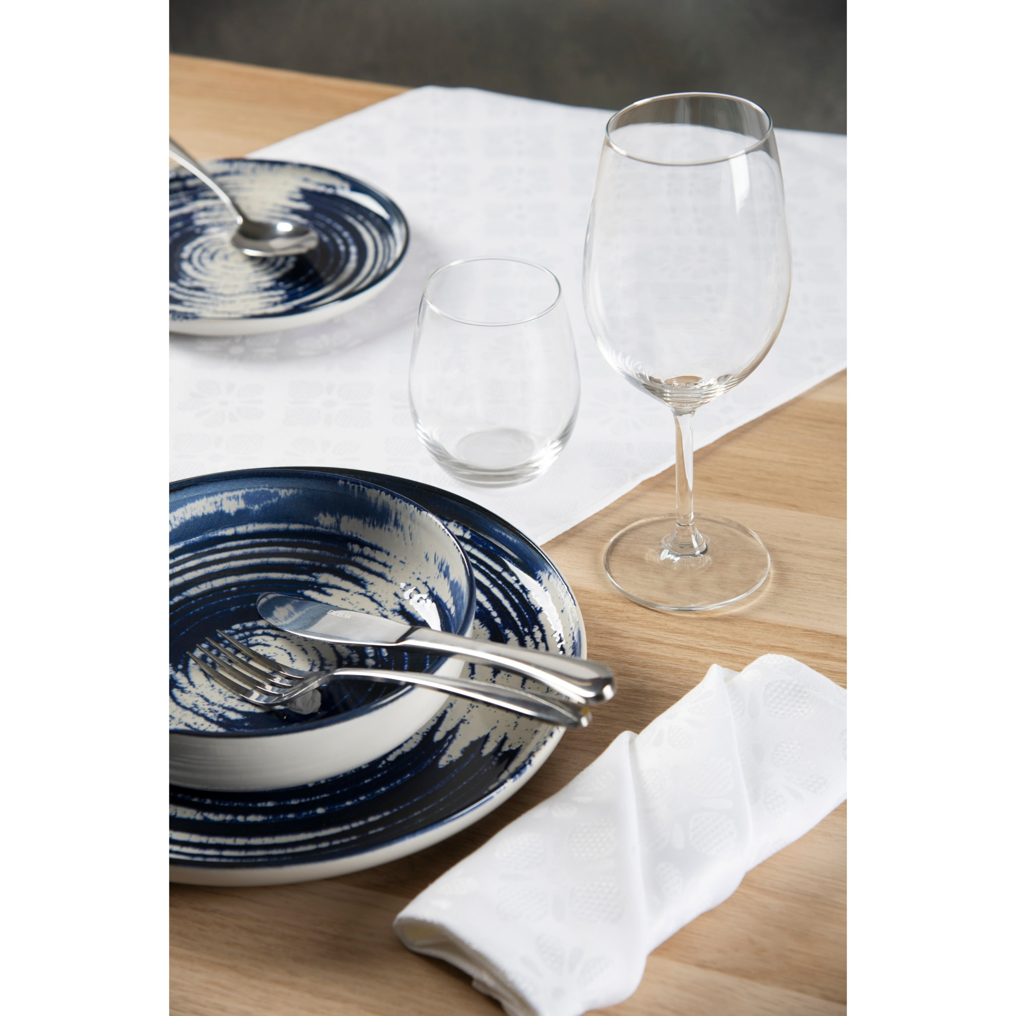 Set de 6 assiettes à dessert Excelsa – Ermes, Céramique Bleue