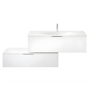 Meuble vasque 120 cm Olena en décalé blanc