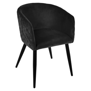 Fauteuil "Marlo" velours noir