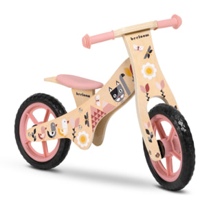 Bicicleta sin pedales SPRING BIKE bici infantil de madera diseño rosa