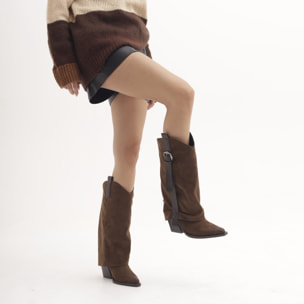 STIVALE TEXANO RISVOLTATO MARRONE