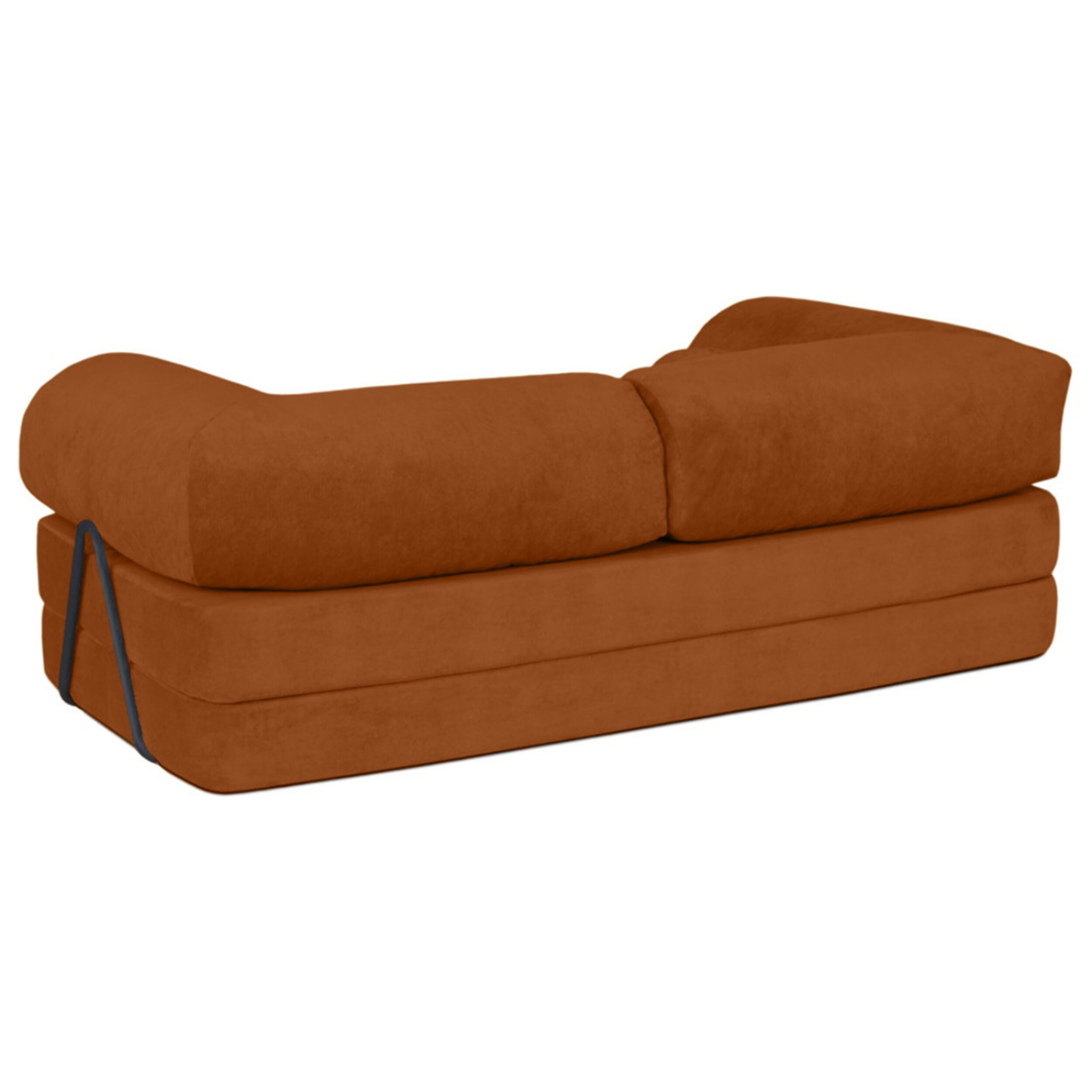 Nebula - Canapé 3 places convertible en velours texturé - Terracotta