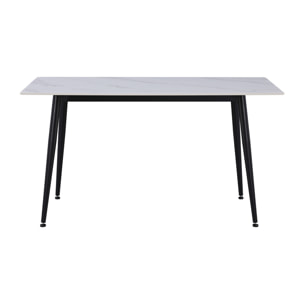 Tavolo Sintra Bianco C/Venature/Gambe Nere