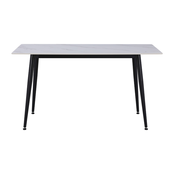 Tavolo Sintra Bianco C/Venature/Gambe Nere