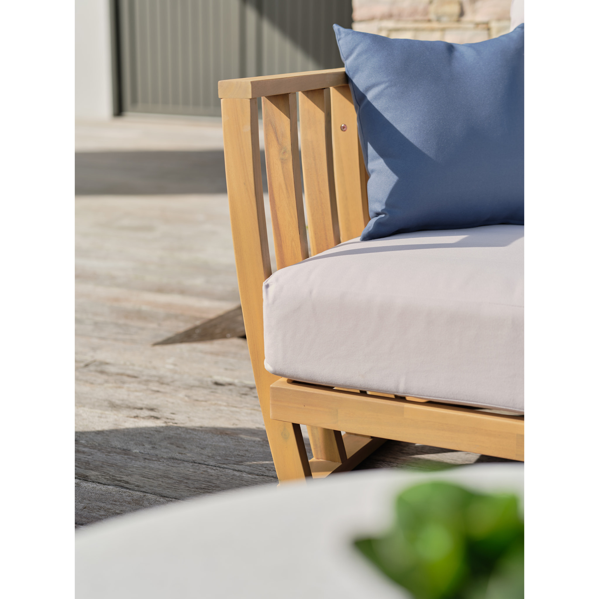 BOGOTA - Salon bas de jardin 5 places en bois d'acacia, plateau effet béton