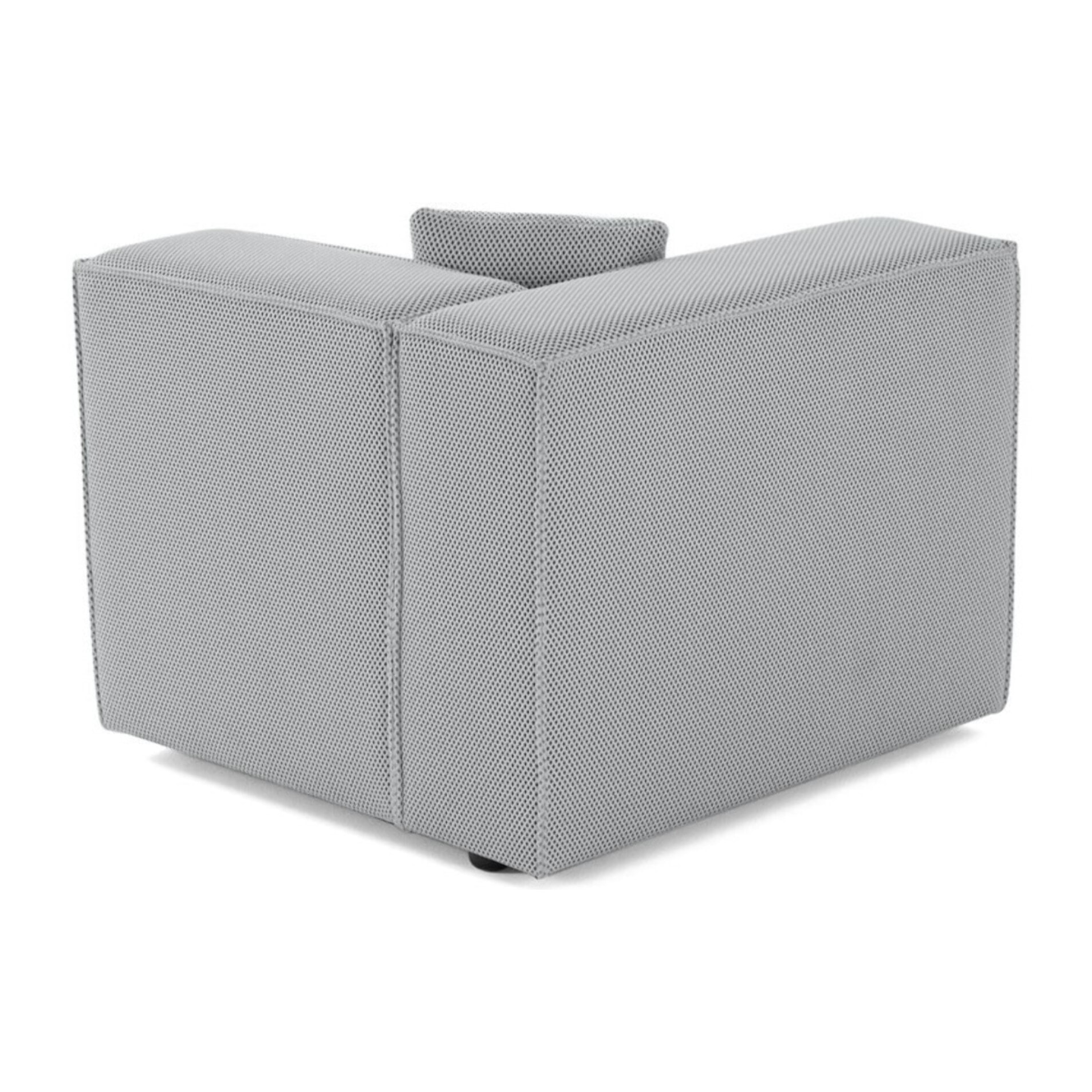 Arty - module d'assise gauche - en tissu mailles 3D - Gris clair