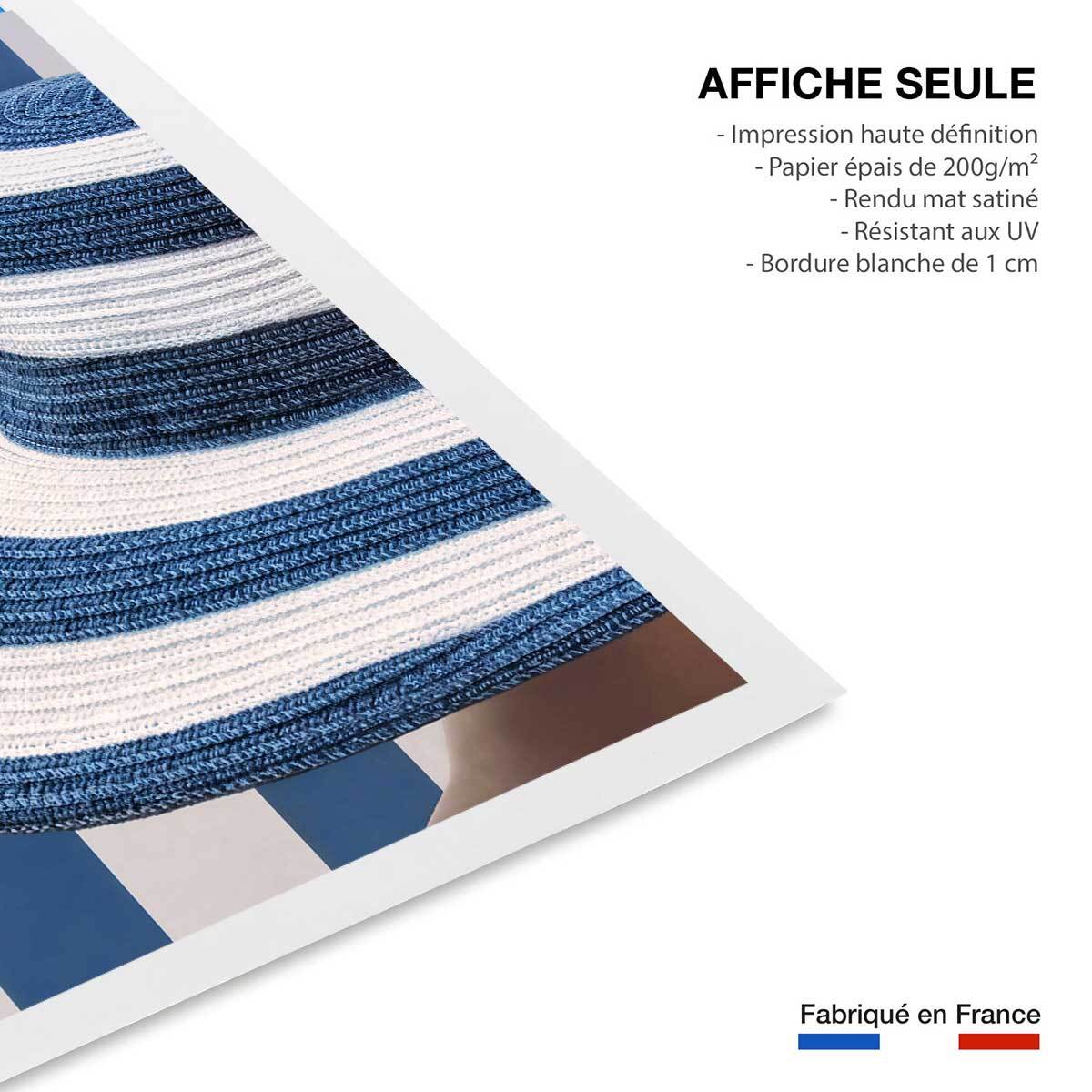 Poster rayure azur Affiche seule