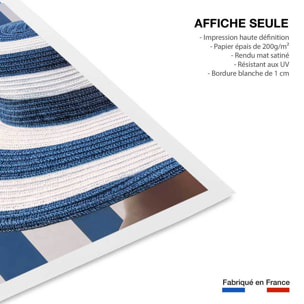 Poster rayure azur Affiche seule