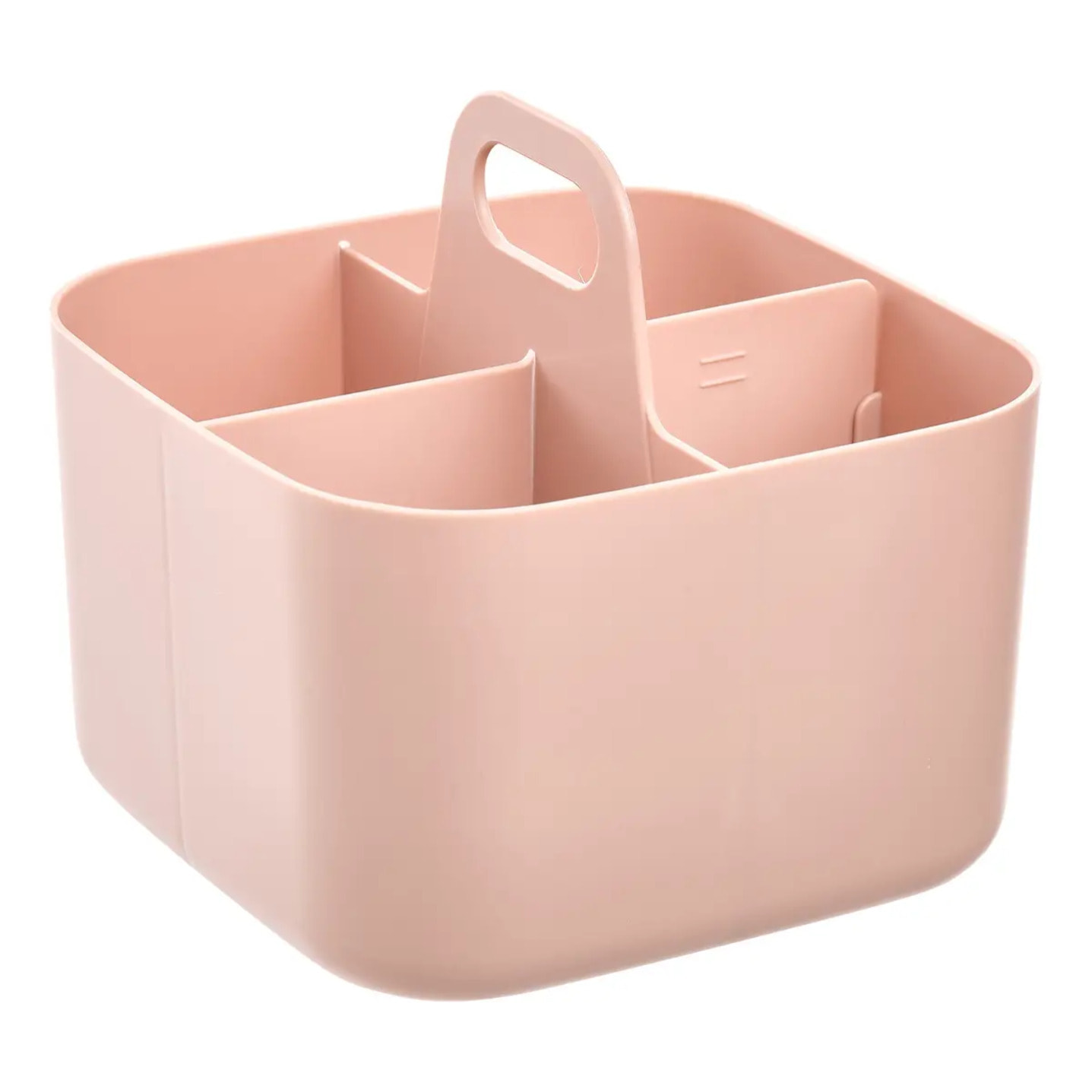 Organiseur Poly 16,5x16,5x15cm rose compartiments amovibles