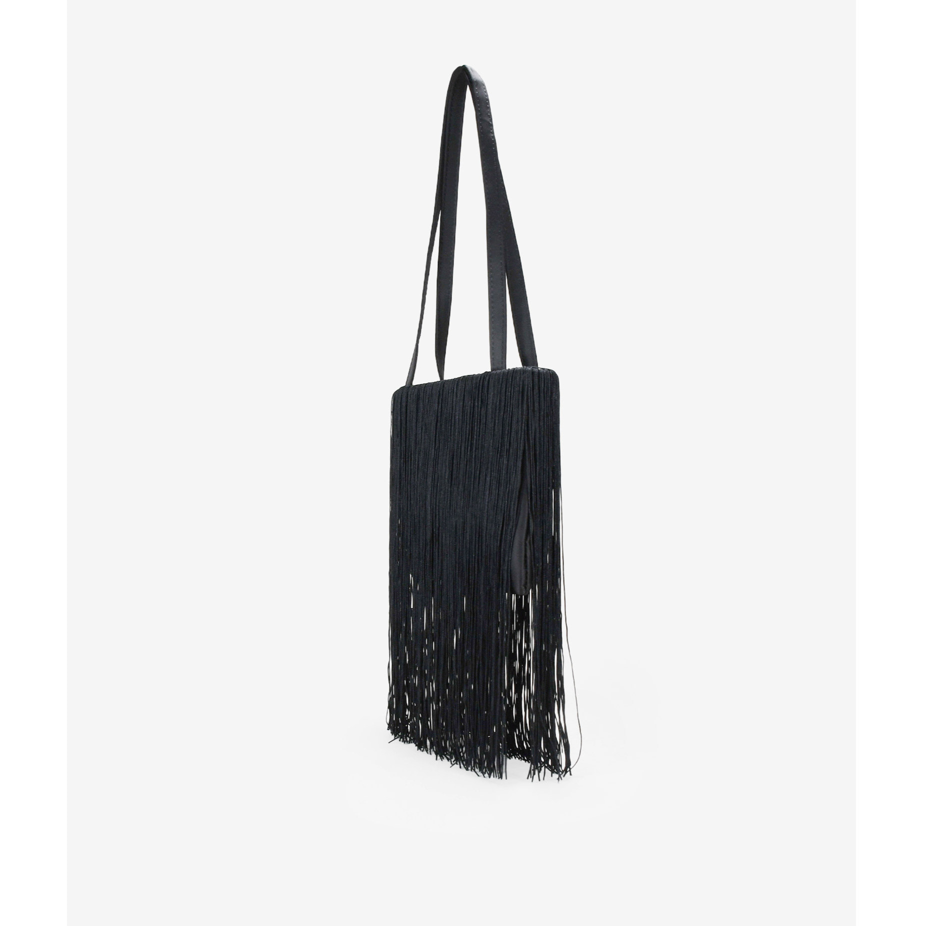 Bolso de fiesta negro con flecos