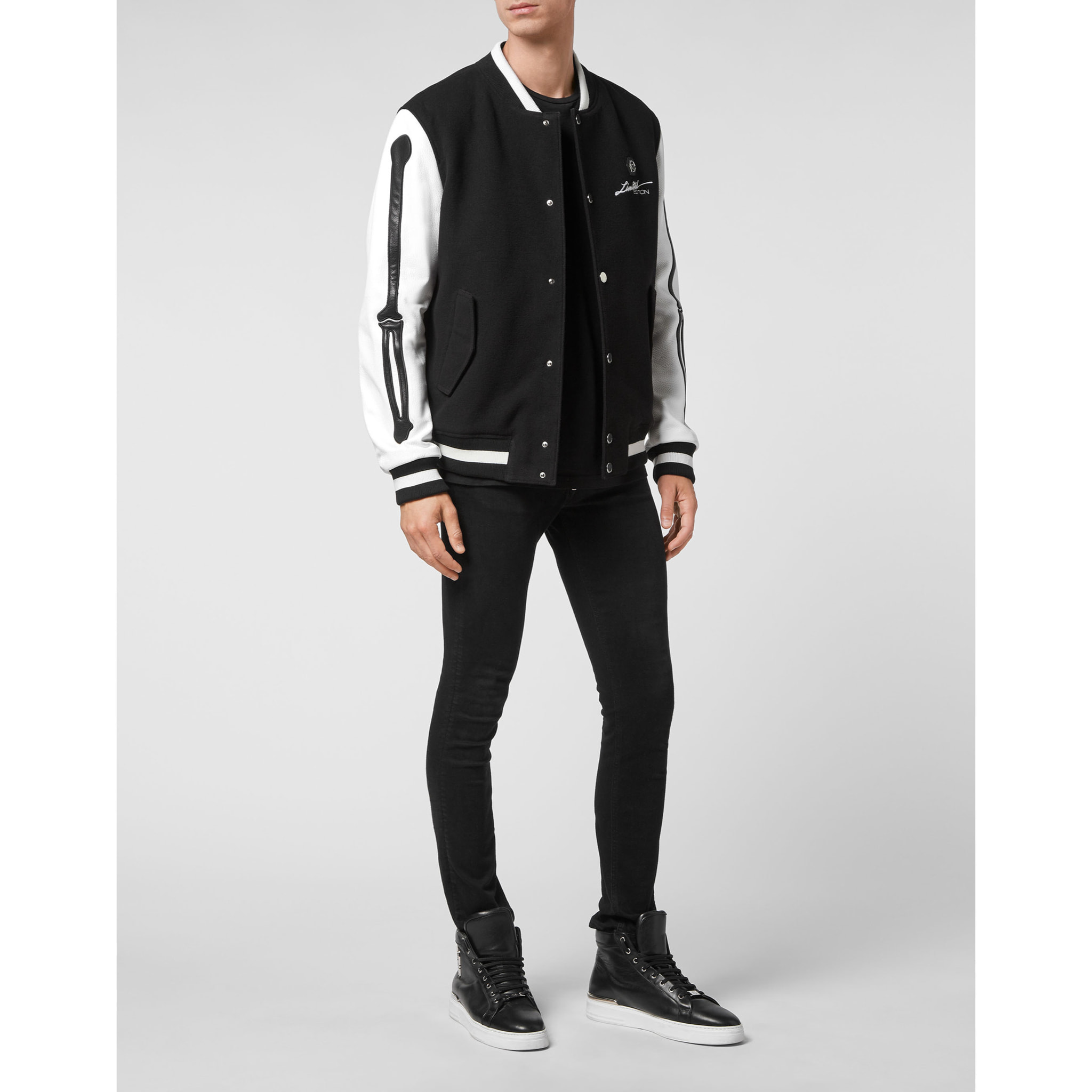 PHILIPP PLEIN Bomber in pelle SKELETON