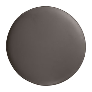Puff con asiento tapizado en polipiel en gris oscuro sus patas de madera de mdf en negro 43x43x42cm