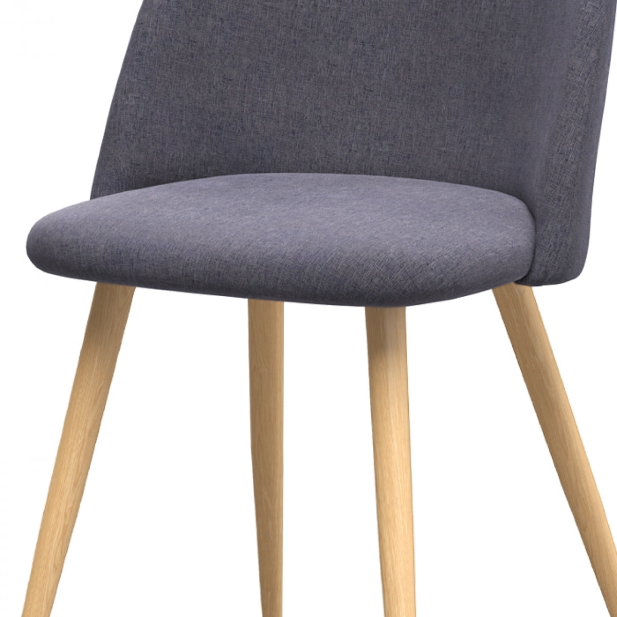 Lot de 2 chaises en tissu gris foncé et pieds en métal - Cozy