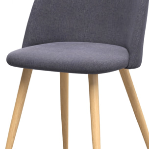 Lot de 2 chaises en tissu gris foncé et pieds en métal - Cozy