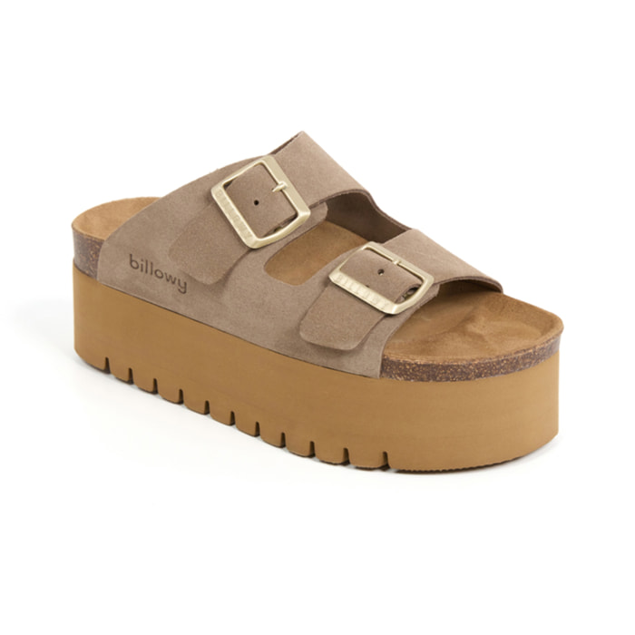 Sandalia Plataforma Marron Mujer BILLOWY MARRON