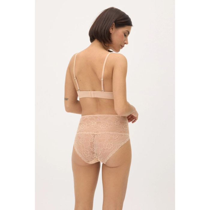 Slip a vita alta in pizzo color avorio