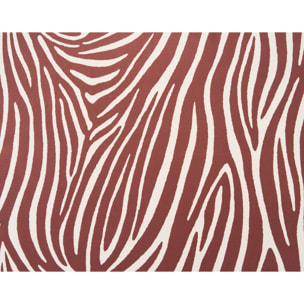 Arty - pouf zèbre en velours - Marron / Blanc