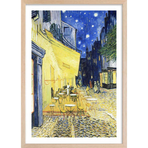 Affiche Le Café Arles par Vincent van Gogh Affiche + cadre en bois - Chêne