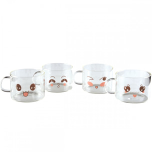 Mugs decores 500ml - lot de 4