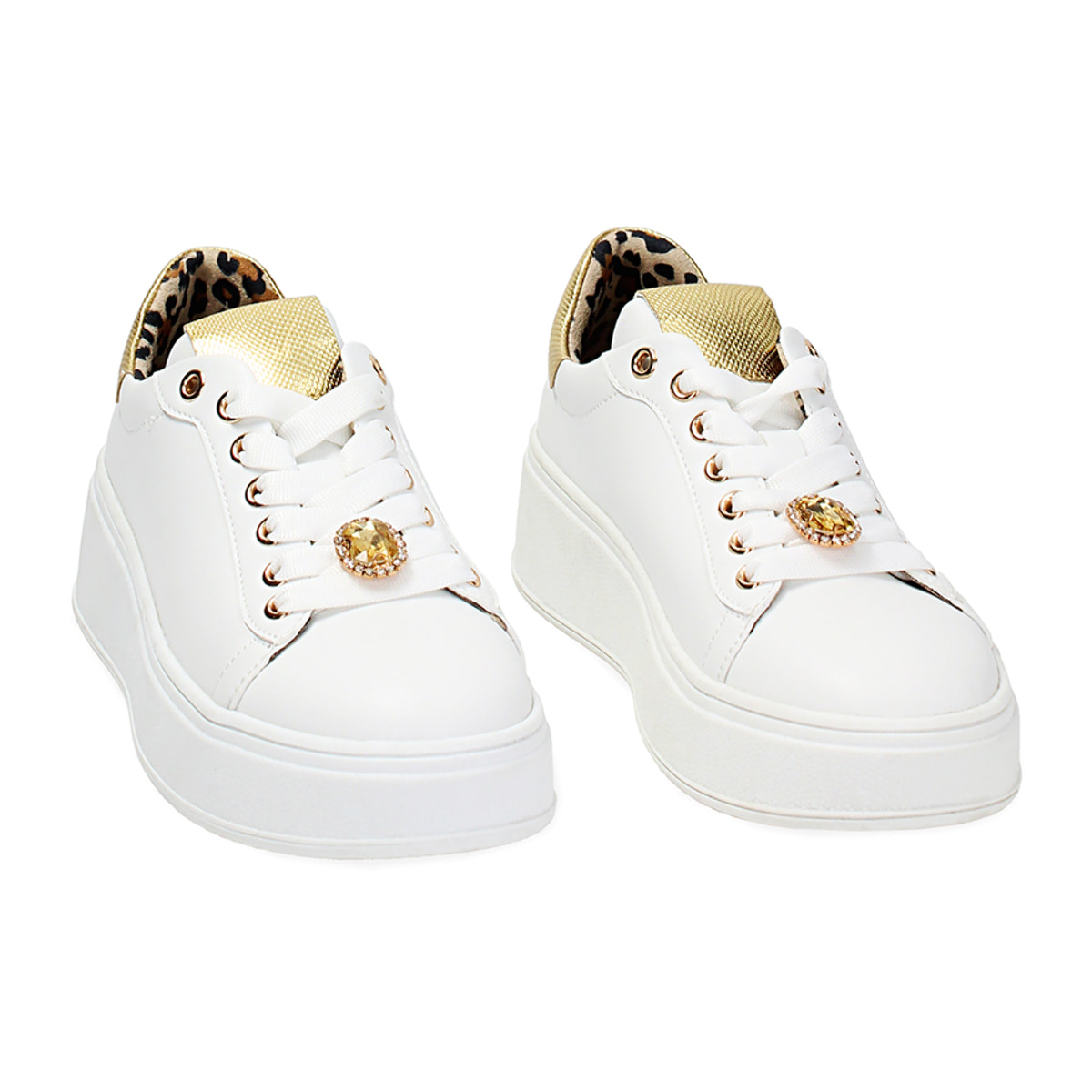 Zapatillas blanco y oro