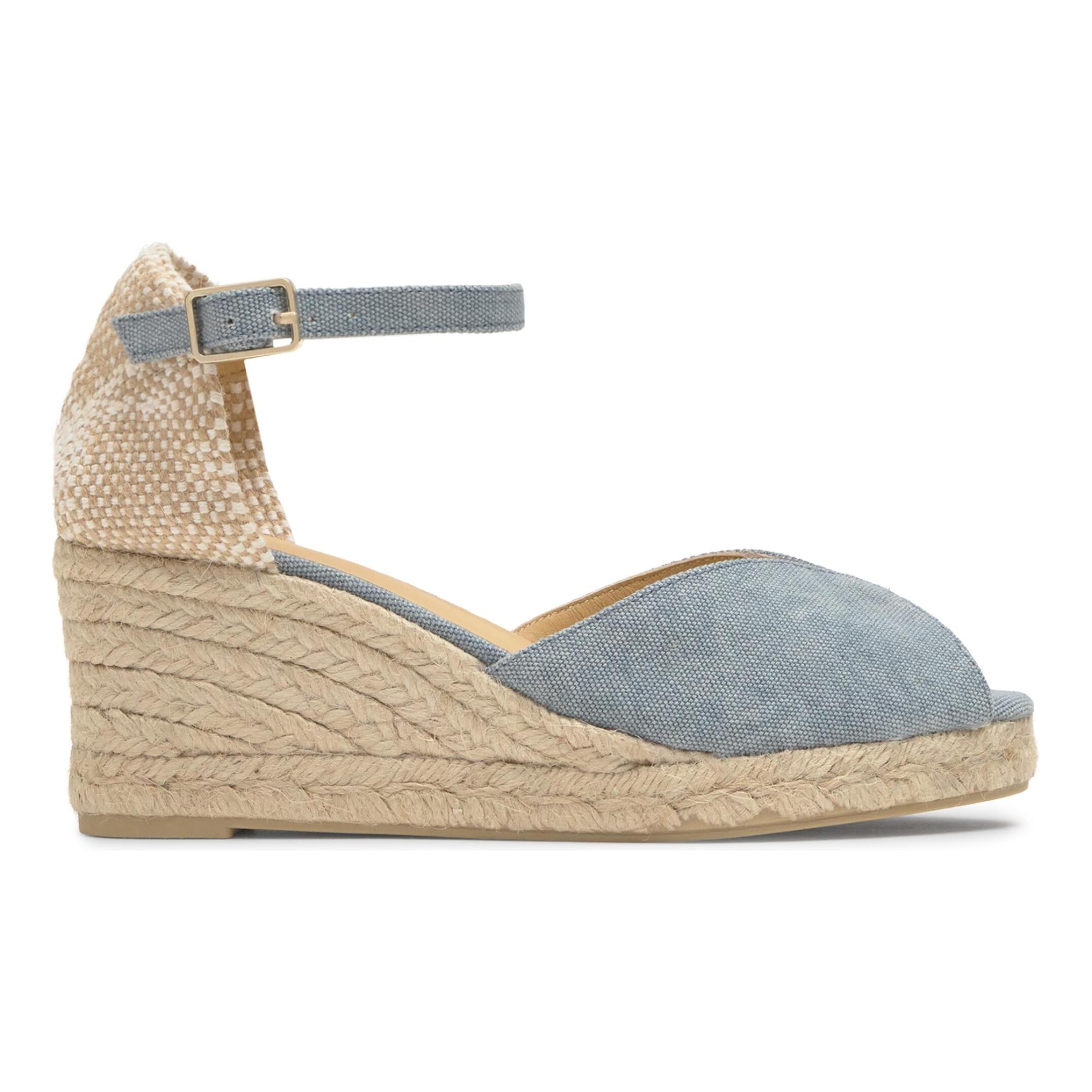 Alpargata cuña azul mujer 8 cm