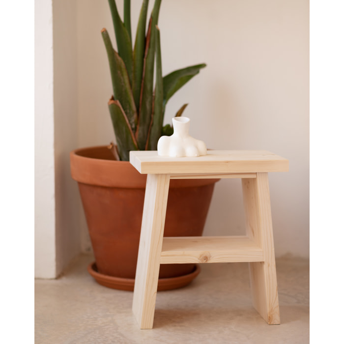 Table de chevet ou table d'appoint en bois massif 45x39cm ton naturel Hauteur: 45 Longueur: 39 Largeur: 25