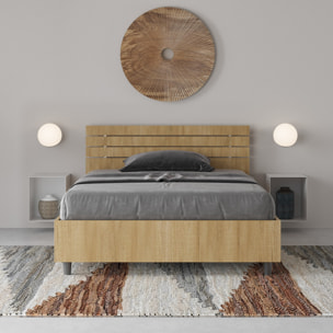Letto una piazza e mezza contenitore 120x200 testata dritta con doghe quercia Ankel