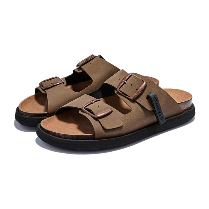 Sandalias de Mujer Cierre Hebilla en  Marrón / Rosa Vibe Nobuck