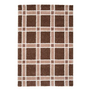 Tapis intérieur motif quadrillage marron et rose MIRO