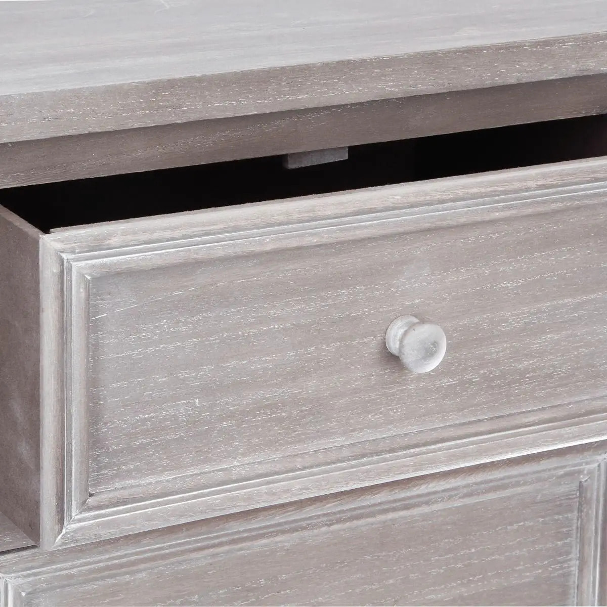 Chiffonnier "Charme" bois blanchi 6 tiroirs
