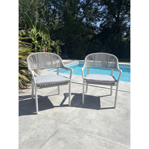 ABELLA - Lot de 2 fauteuils de jardin - Blanc