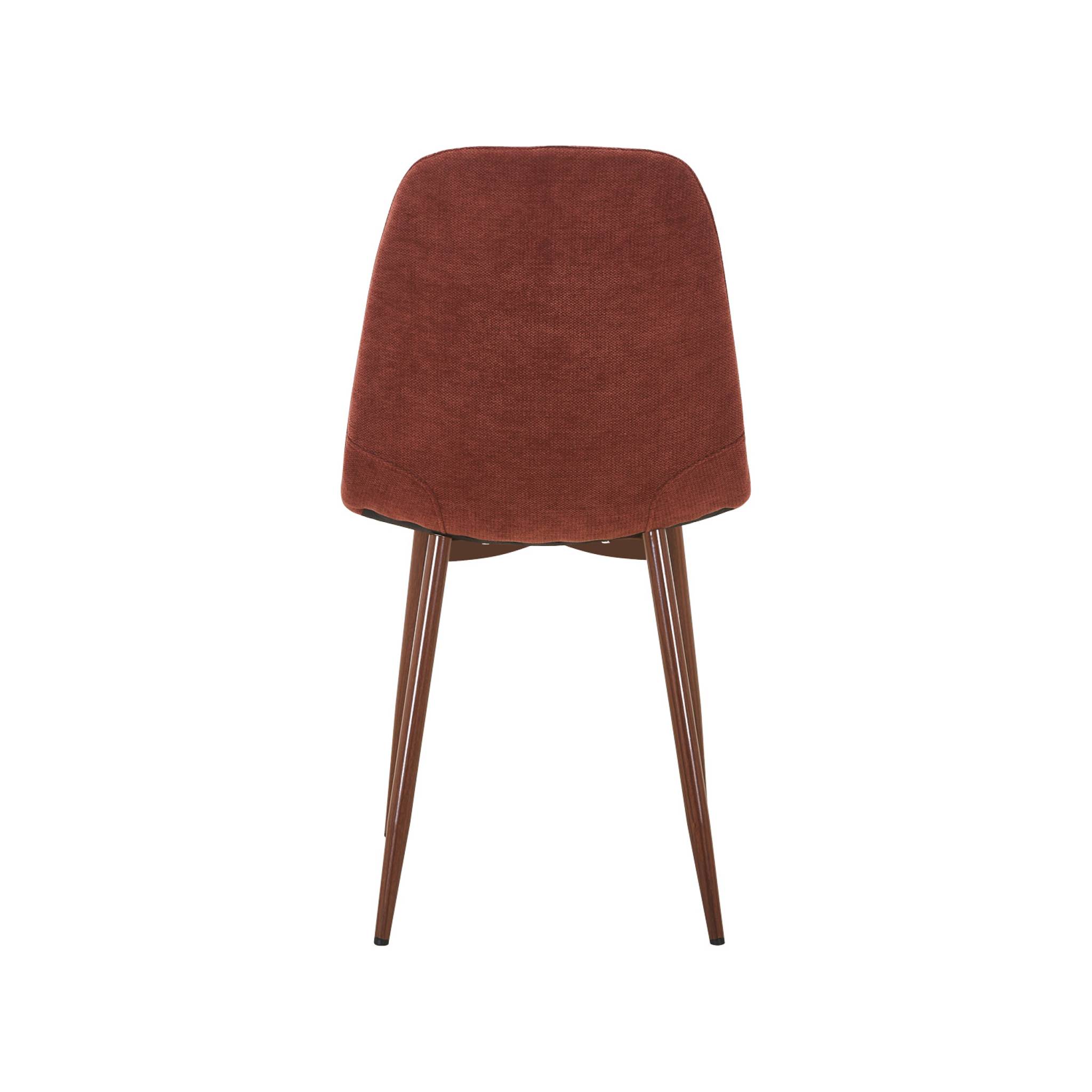 Chaise décor bois teinte noyer et tissu (lot de 4) VERA