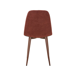 Chaise décor bois teinte noyer et tissu (lot de 4) VERA