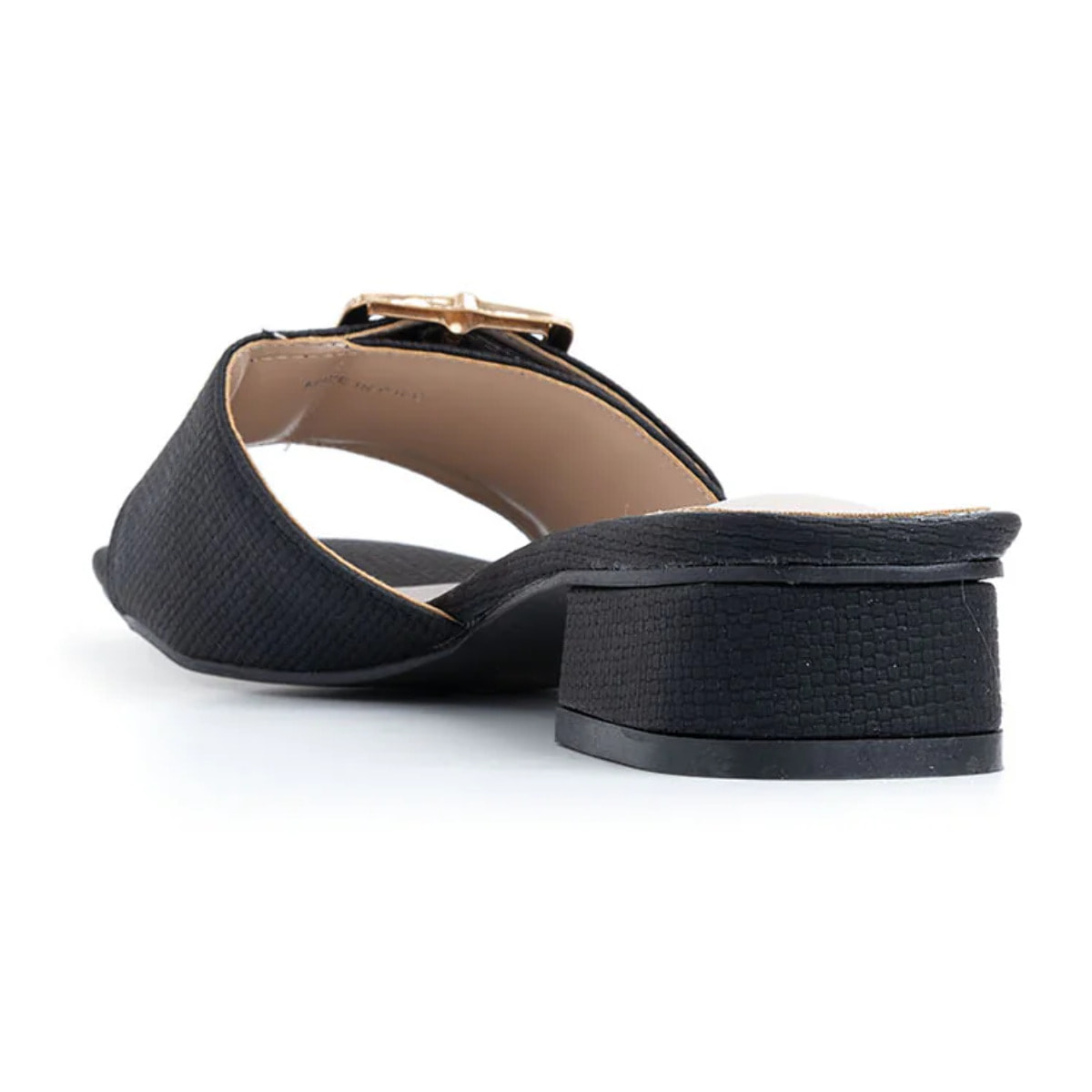 Ciabatta con maxi fibbia - NERO