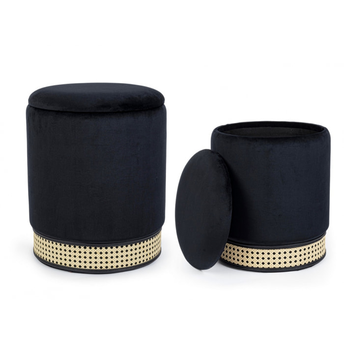 Set di 2 pouf MILENA nero