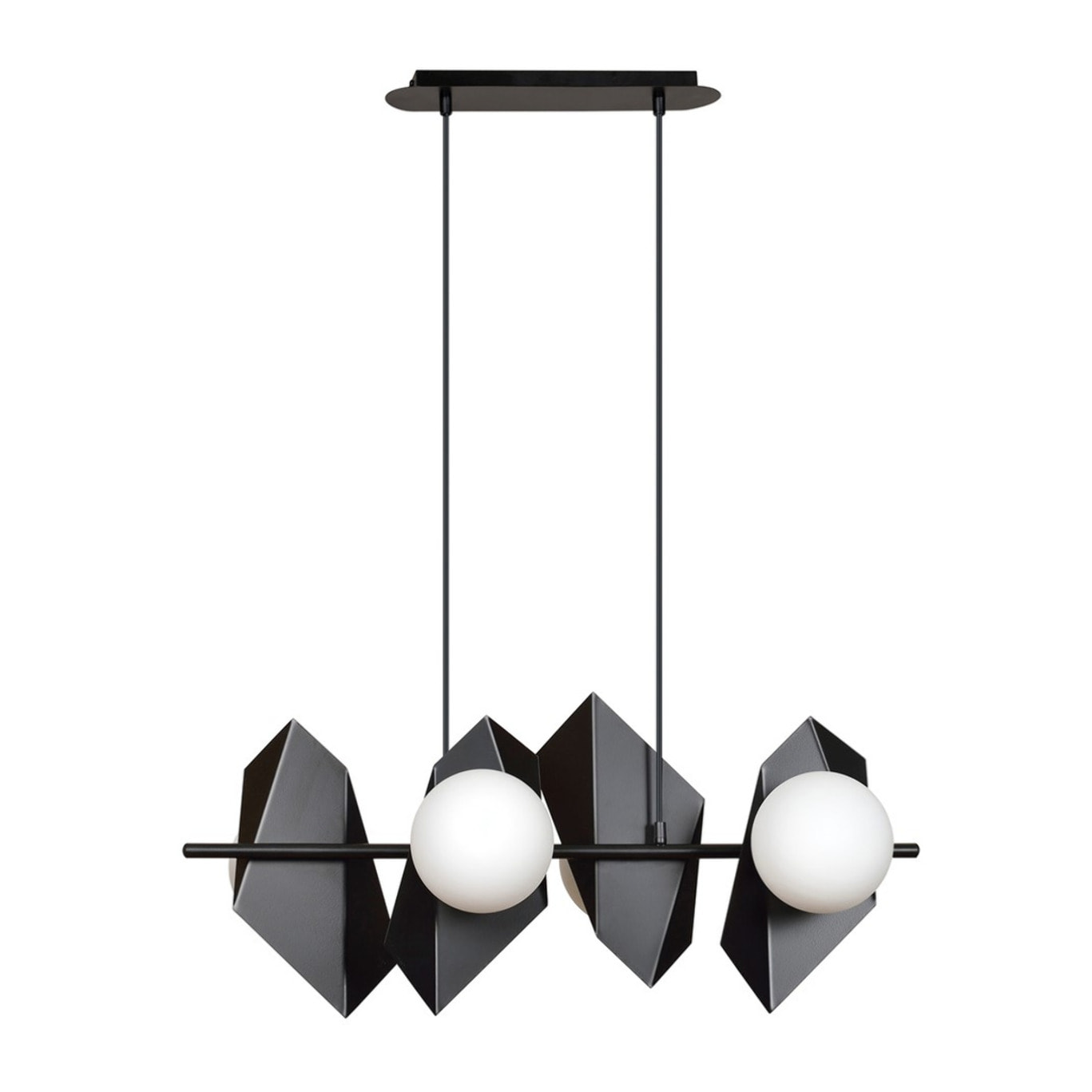 Lampada a sospensione Drifton in acciaio nero e vetro