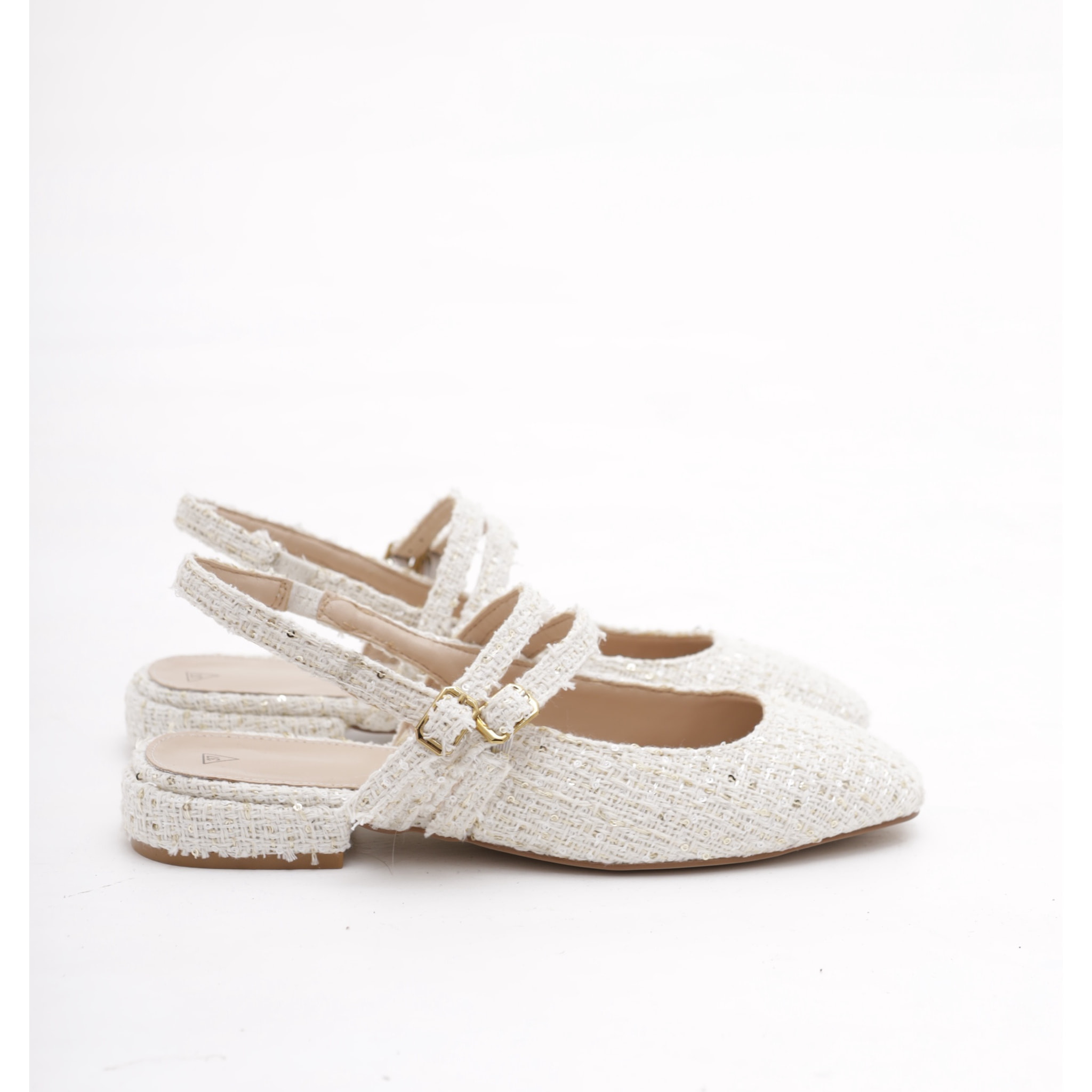 SLINGBACK FLAT TWEED PANNA