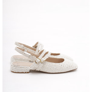 SLINGBACK FLAT TWEED PANNA