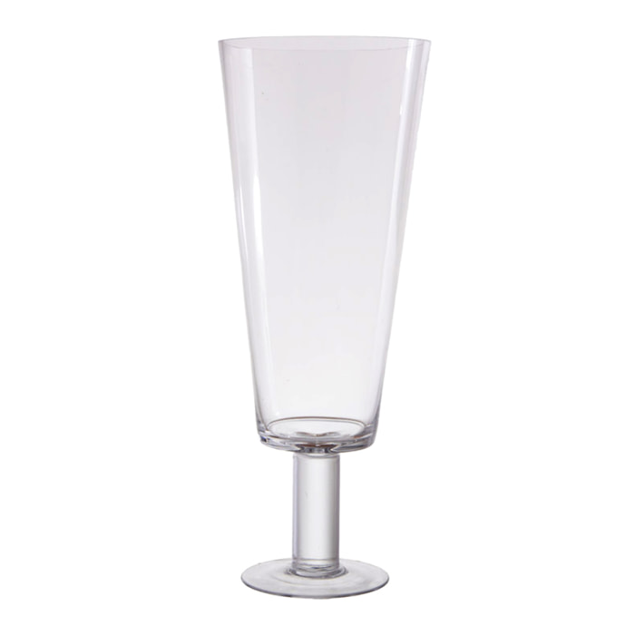 Vaso Con Piedistallo Forma Aperta. Altezza 45 Cm - Pezzi 1 - 18X45X18cm - Colore: Incolore - Bianchi Dino - Vasi E Cont. Vetro, Alzate