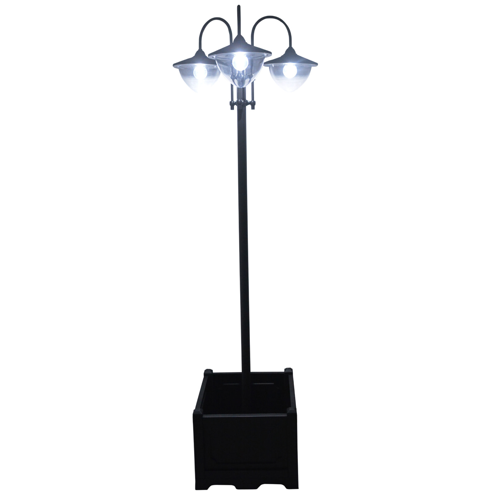 Farol Solar de Jardín 189 cm con 18 Luces LED Blanca Fría 6000K IP44 Base Maceta